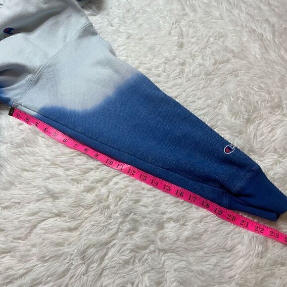 Champion Hoodie Mens Large Blue Ombre Reverse Weave Pullover Sweatshirt - Picture 7 of 11